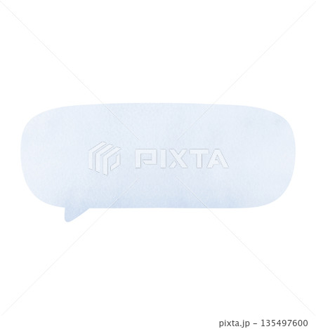 爽やかで使いやすい 水彩の吹き出しイラスト ブルー 爽やかで使いやすい 水彩の吹き出しイラスト ブルー 135497600