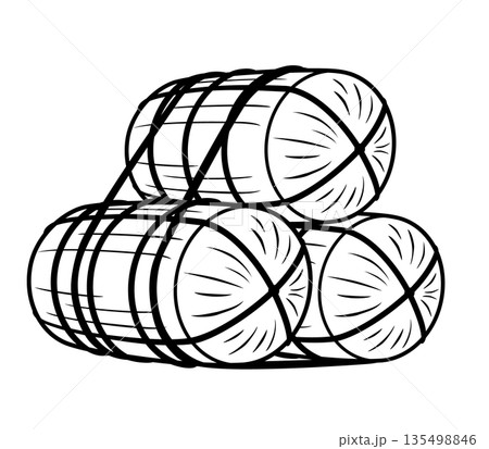 積まれた米俵のアイコン 135498846