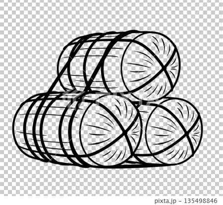 積まれた米俵のアイコン 135498846