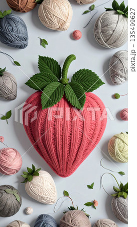 いちご　背景素材　テクスチャー　イラスト 135499627