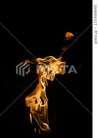 Fire flame isolated on black background Fire flame isolated on black background 135499645