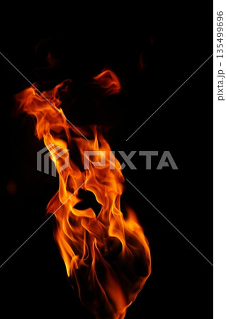 Glowing Fire Torch in the Night Glowing Fire Torch in the Night 135499696
