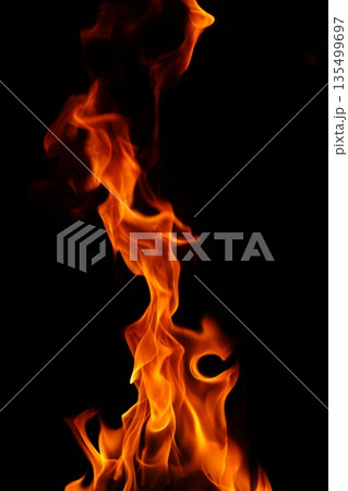 Glowing Fire Torch in the Night 135499697