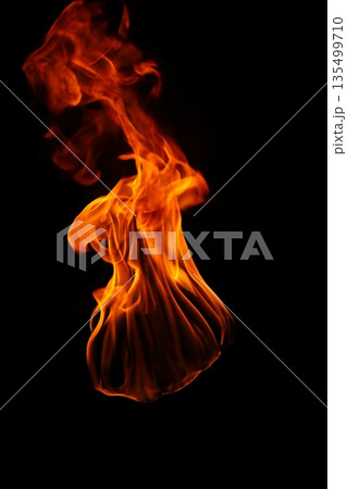 Glowing Fire Torch in the Night 135499710