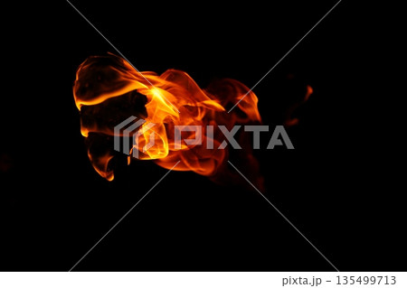Glowing Fire Torch in the Night Glowing Fire Torch in the Night 135499713