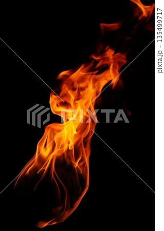 Glowing Fire Torch in the Night 135499717