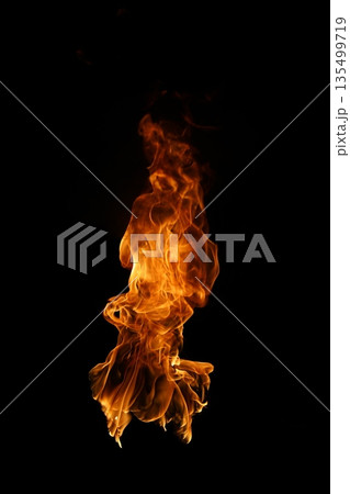Glowing Fire Torch in the Night 135499719