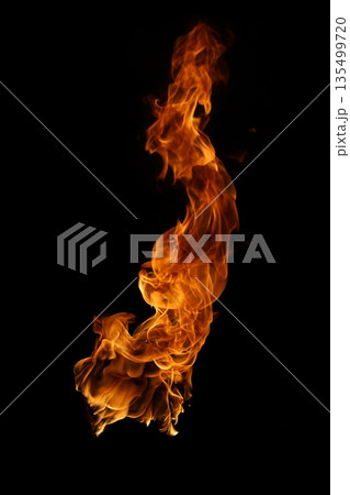 Glowing Fire Torch in the Night Glowing Fire Torch in the Night 135499720
