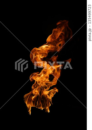Glowing Fire Torch in the Night Glowing Fire Torch in the Night 135499723