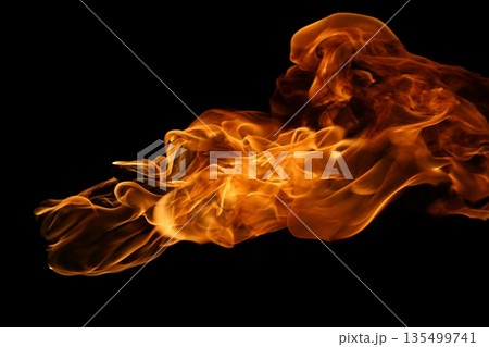 Glowing Fire Torch in the Night Glowing Fire Torch in the Night 135499741