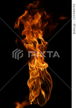 Glowing Fire Torch in the Night 135499743