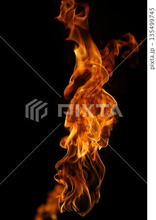 Glowing Fire Torch in the Night Glowing Fire Torch in the Night 135499745