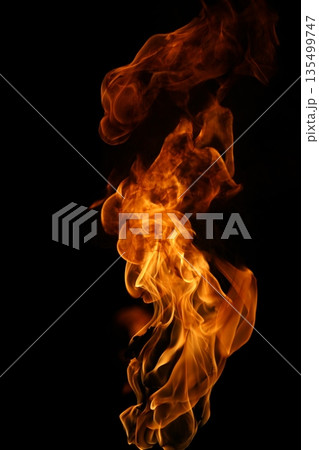 Glowing Fire Torch in the Night Glowing Fire Torch in the Night 135499747
