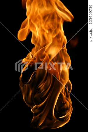 Glowing Fire Torch in the Night Glowing Fire Torch in the Night 135499756