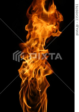 Glowing Fire Torch in the Night 135499761