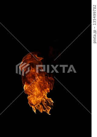 Glowing Fire Torch in the Night 135499782