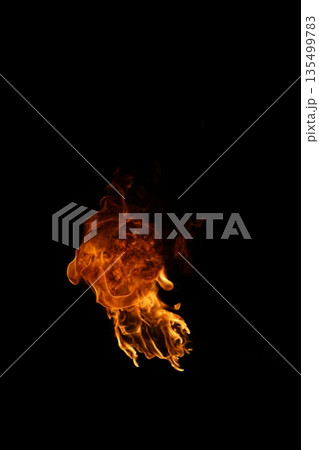 Glowing Fire Torch in the Night 135499783