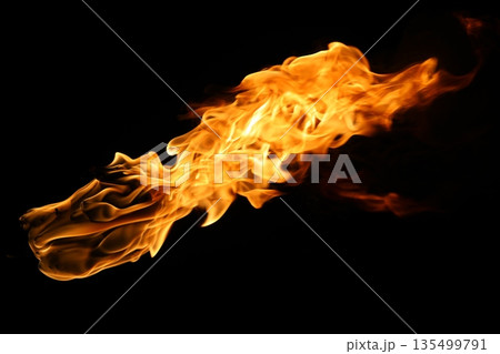 Glowing Fire Torch in the Night 135499791
