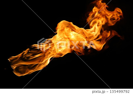 Glowing Fire Torch in the Night 135499792