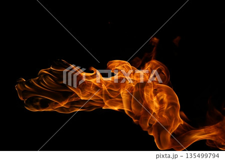 Glowing Fire Torch in the Night Glowing Fire Torch in the Night 135499794