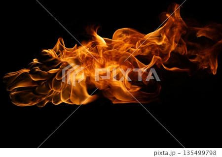 Glowing Fire Torch in the Night 135499798