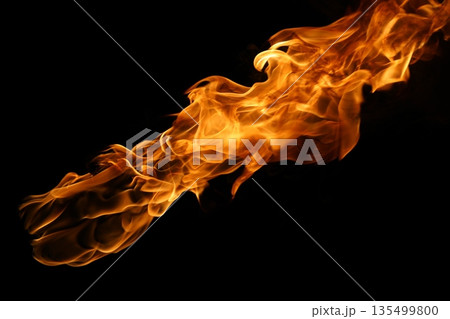 Glowing Fire Torch in the Night Glowing Fire Torch in the Night 135499800