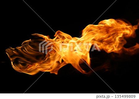 Glowing Fire Torch in the Night Glowing Fire Torch in the Night 135499809