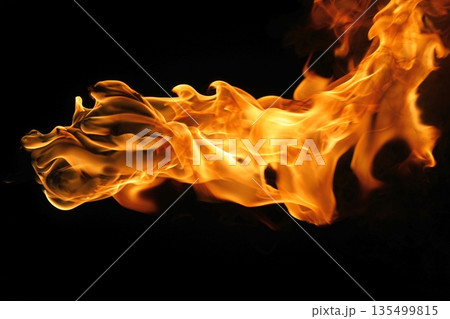 Glowing Fire Torch in the Night Glowing Fire Torch in the Night 135499815