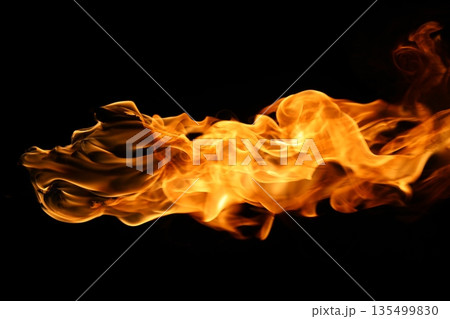 Glowing Fire Torch in the Night 135499830