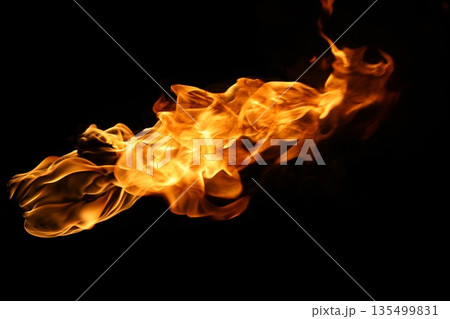 Glowing Fire Torch in the Night 135499831