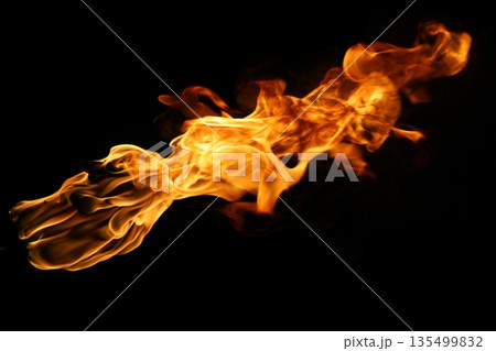 Glowing Fire Torch in the Night 135499832