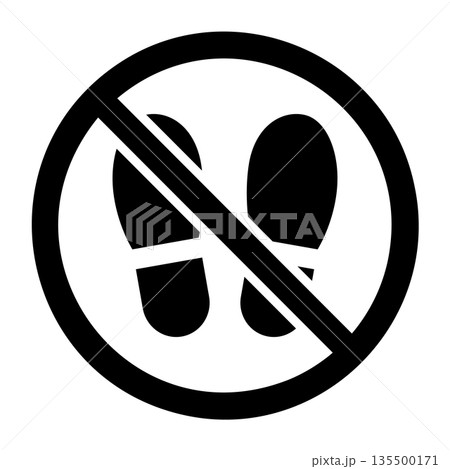 土足禁止のアイコン イラスト素材 ベクター素材 土足禁止のアイコン イラスト素材 ベクター素材 135500171