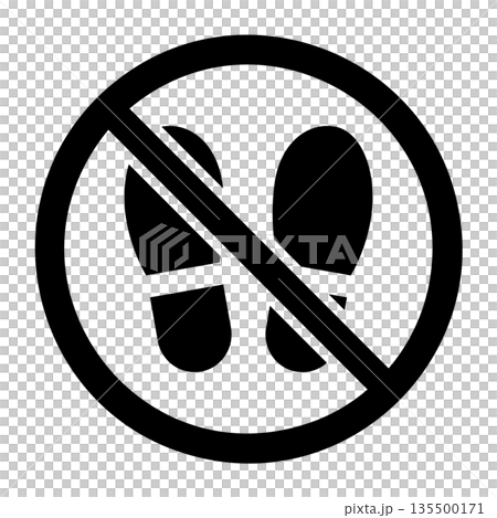 土足禁止のアイコン イラスト素材 ベクター素材 土足禁止のアイコン イラスト素材 ベクター素材 135500171