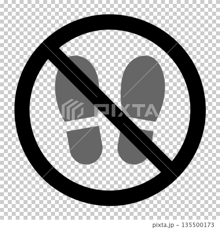 禁止穿鞋圖示插圖素材向量圖 135500173