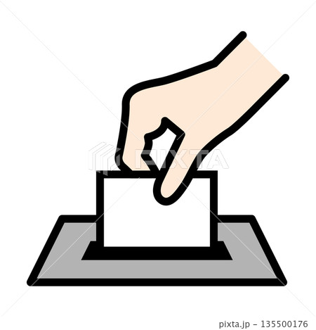 投票・選挙のイメージ アイコン ベクター素材 投票・選挙のイメージ アイコン ベクター素材 135500176