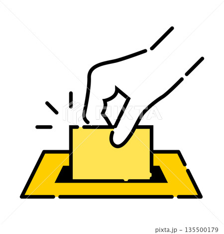 投票・選挙のイメージ アイコン ベクター素材 投票・選挙のイメージ アイコン ベクター素材 135500179