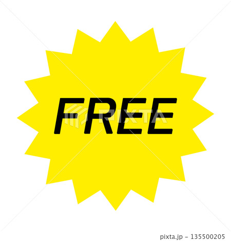 freeや0円のステッカーやマーク素材イラスト 135500205