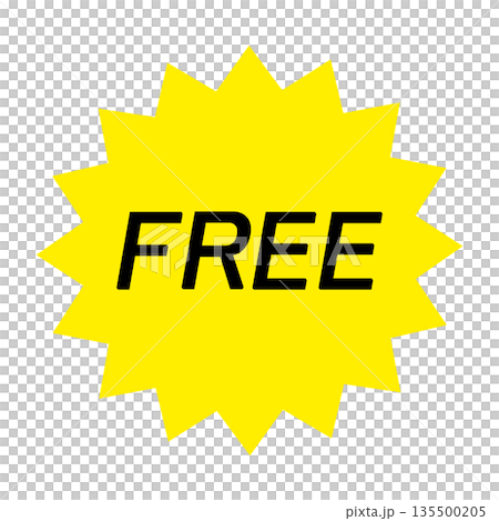 freeや0円のステッカーやマーク素材イラスト 135500205