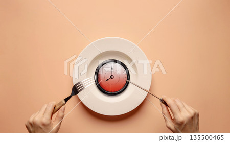 Concept of time management, productivity, routine, and work life balance 135500465