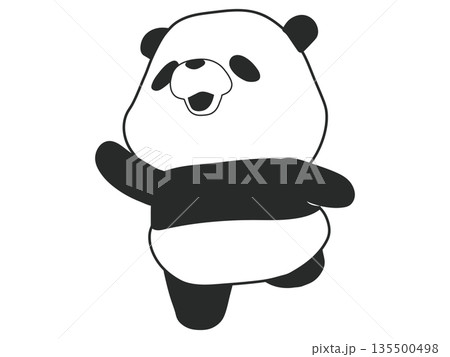 ノリノリで笑顔のパンダ 135500498