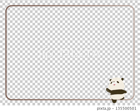 ノリノリで笑顔のパンダのフレーム 135500501