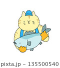 漁師ねこのイラスト 135500540