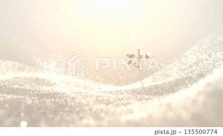 初春の極小パーティクルが浮かぶ静かな抽象背景ストック 135500774