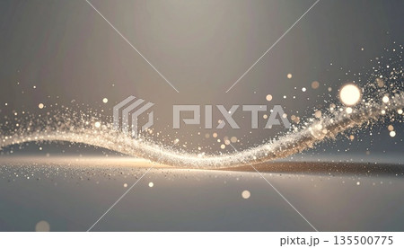 初春の極小パーティクルが浮かぶ静かな抽象背景ストック 135500775