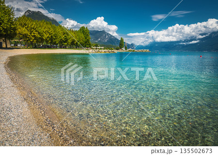Gravelly bay in Toscolano Maderno, Lake Garda, Lombardy, Italy Gravelly bay in Toscolano Maderno, Lake Garda, Lombardy, Italy 135502673