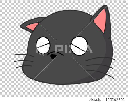 A slanted black cat's face 135502802