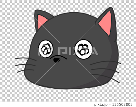 一隻黑貓側過臉，眼睛濕潤。 135502803