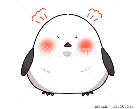 怒っているシマエナガ 135503515