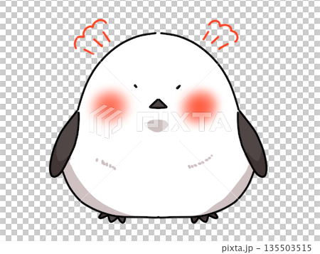 怒っているシマエナガ 135503515