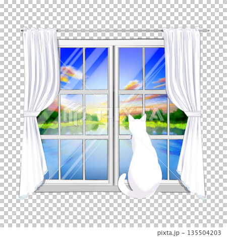 從窗口看外面的貓 從窗口看外面的貓 135504203